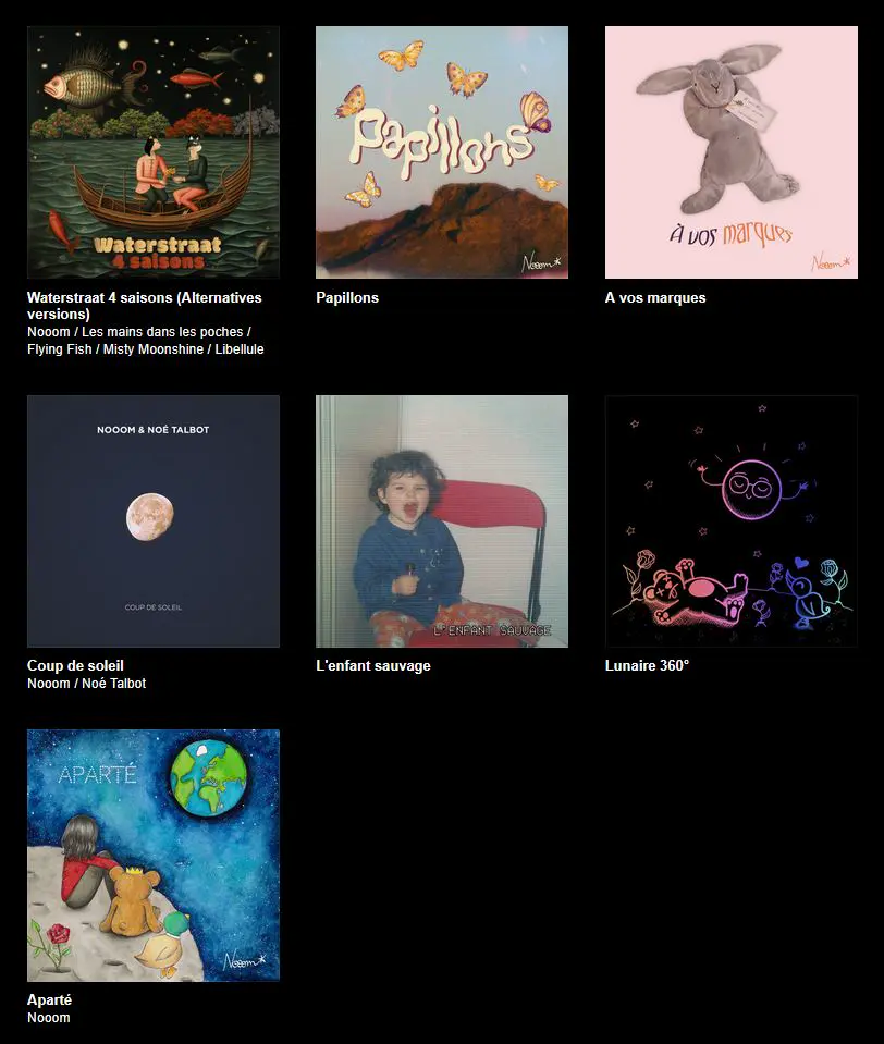 Image des EP sur le Bandcamp de Nooom